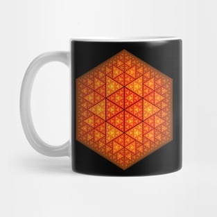 Red orange Sierpinski triangle hexagon Mug